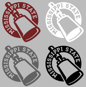 Mississippi State Bulldogs Cowbell Logo Premium Vinyl Decal PICK COLOR & SIZE Mississippi State Bulldogs Cowbell Logo Premium Vinyl Decal PICK COLOR & SIZE