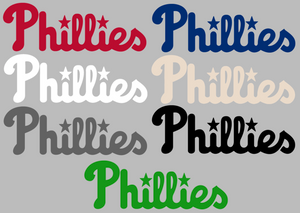 Philadelphia Phillies Team Name Logo Premium Vinyl Decal PICK COLOR & SIZE Philadelphia Phillies Team Name Logo Premium Vinyl Decal PICK COLOR & SIZE