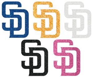 San Diego Padres METALLIC SPARKLE Team Logo Premium Vinyl Decal PICK COLOR & SIZE
