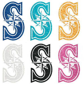 Seattle Mariners METALLIC SPARKLE Team Logo Premium Vinyl Decal PICK COLOR & SIZE