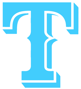 Texas Rangers Light Blue Fathers Day Team Logo Premium Vinyl Decal PICK SIZE