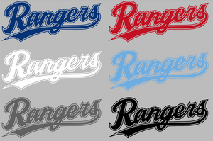 Texas Rangers Team Name Logo Premium Vinyl Decal PICK COLOR & SIZE Texas Rangers Team Name Logo Premium Vinyl Decal PICK COLOR & SIZE