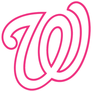 Washington Nationals Hot Pink Alternate Logo Premium Vinyl Decal PICK SIZE Washington Nationals Hot Pink Alternate Logo Premium Vinyl Decal PICK SIZE