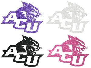 Abilene Christian Wildcats METALLIC SPARKLE Team Logo Premium Vinyl Decal PICK COLOR & SIZE