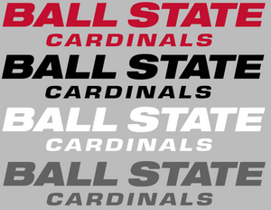 Ball State Cardinals Team Name Logo Premium Vinyl Decal PICK COLOR & SIZE