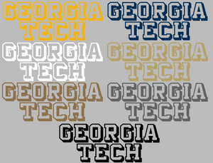 Georgia Tech Yellow Jackets Retro Team Name Logo Premium Vinyl Decal PICK COLOR & SIZE