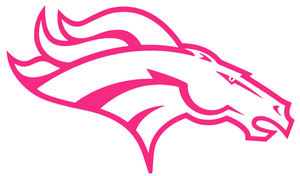 Denver Broncos Hot Pink Team Logo Premium Vinyl Decal PICK SIZE Denver Broncos Hot Pink Team Logo Premium Vinyl Decal PICK SIZE