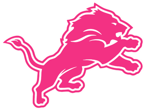 Detroit Lions Hot Pink Team Logo Premium Vinyl Decal PICK SIZE Detroit Lions Hot Pink Team Logo Premium Vinyl Decal PICK SIZE