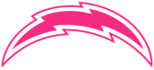 Los Angeles Chargers Hot Pink Team Logo Premium Vinyl Decal PICK SIZE Los Angeles Chargers Hot Pink Team Logo Premium Vinyl Decal PICK SIZE