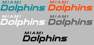 Miami Dolphins Team Name Logo Premium Vinyl Decal PICK COLOR & SIZE Miami Dolphins Team Name Logo Premium Vinyl Decal PICK COLOR & SIZE