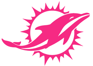 Miami Dolphins Hot Pink Team Logo Premium Vinyl Decal PICK SIZE Miami Dolphins Hot Pink Team Logo Premium Vinyl Decal PICK SIZE