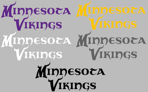 Minnesota Vikings Team Name Logo Premium Vinyl Decal PICK COLOR & SIZE Minnesota Vikings Team Name Logo Premium Vinyl Decal PICK COLOR & SIZE