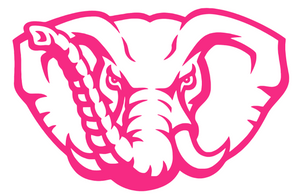 Alabama Crimson Tide HOT PINK Elephant Mascot Logo Premium Vinyl Decal PICK SIZE Alabama Crimson Tide HOT PINK Elephant Mascot Logo Premium Vinyl Decal PICK SIZE