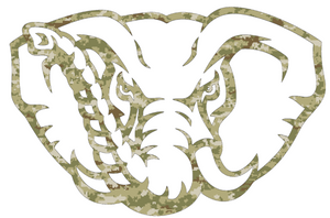 Alabama Crimson Tide CAMO Camouflage Elephant Mascot Logo Premium Vinyl Decal PICK SIZE Alabama Crimson Tide CAMO Camouflage Elephant Mascot Logo Premium Vinyl Decal PICK SIZE