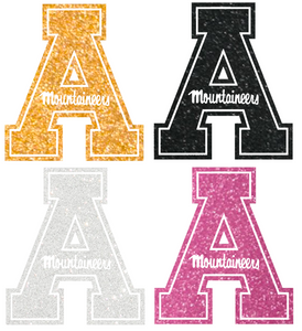 Appalachian State Mountaineers METALLIC SPARKLE Team Logo Premium Vinyl Decal PICK COLOR & SIZE