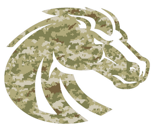 Boise State Broncos CAMO Camouflage Team Logo Premium Vinyl Decal PICK SIZE Boise State Broncos CAMO Camouflage Team Logo Premium Vinyl Decal PICK SIZE