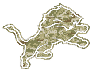 Detroit Lions Camo Salute to Service Camouflage Team Logo Premium Vinyl Decal PICK SIZE Detroit Lions Camo Salute to Service Camouflage Team Logo Premium Vinyl Decal PICK SIZE