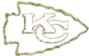 Kansas City Chiefs Camo Salute to Service Camouflage Alternate Logo Premium Vinyl Decal PICK SIZE Kansas City Chiefs Camo Salute to Service Camouflage Alternate Logo Premium Vinyl Decal PICK SIZE