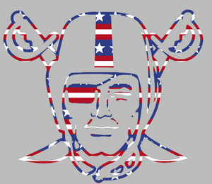 Las Vegas Raiders Stars & Stripes USA Flag Alternate Logo Premium Vinyl Decal PICK SIZE