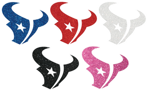 Houston Texans METALLIC SPARKLE Team Logo Premium Vinyl Decal PICK COLOR & SIZE