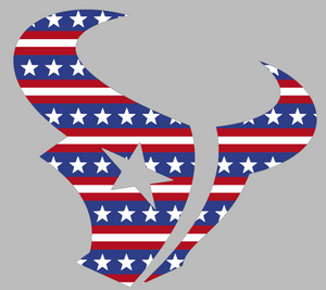 Houston Texans Stars & Stripes USA Flag Team Logo Premium Vinyl Decal PICK SIZE Houston Texans Stars & Stripes USA Flag Team Logo Premium Vinyl Decal PICK SIZE
