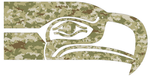 Seattle Seahawks Camo Salute to Service Camouflage Retro Throwback Logo Premium Vinyl Decal PICK SIZE Seattle Seahawks Camo Salute to Service Camouflage Retro Throwback Logo Premium Vinyl Decal PICK SIZE