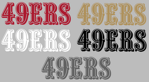 San Francisco 49ers Retro Team Name Logo Premium Vinyl Decal PICK COLOR & SIZE