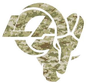 Los Angeles Rams Camo Salute to Service Camouflage Alternate Logo Premium Vinyl Decal PICK SIZE Los Angeles Rams Camo Salute to Service Camouflage Alternate Logo Premium Vinyl Decal PICK SIZE