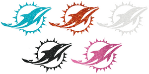 Miami Dolphins METALLIC SPARKLE Team Logo Premium Vinyl Decal PICK COLOR & SIZE Miami Dolphins METALLIC SPARKLE Team Logo Premium Vinyl Decal PICK COLOR & SIZE