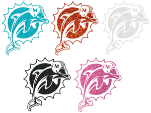 Miami Dolphins METALLIC SPARKLE Retro Logo Premium Vinyl Decal PICK COLOR & SIZE Miami Dolphins METALLIC SPARKLE Retro Logo Premium Vinyl Decal PICK COLOR & SIZE