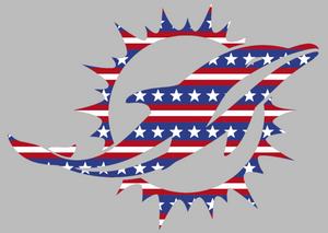 Miami Dolphins Stars & Stripes USA Flag Team Logo Premium Vinyl Decal PICK SIZE