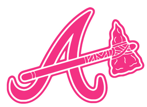 Atlanta Braves Hot Pink Team Logo 3 Premium Vinyl Decal PICK SIZE Atlanta Braves Hot Pink Team Logo 3 Premium Vinyl Decal PICK SIZE