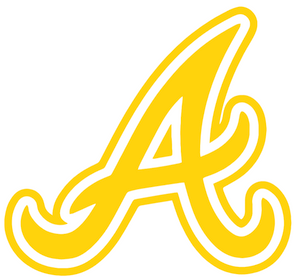 Atlanta Braves Yellow Childhood Cancer Awareness Team Logo 2 Premium Vinyl Decal PICK SIZE