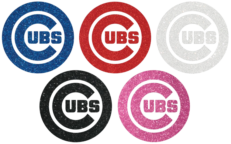 Chicago Cubs METALLIC SPARKLE Team Logo Premium Vinyl Decal PICK COLOR & SIZE