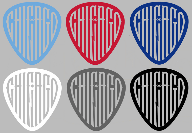 Chicago Cubs Alternate Blues Guitar Pick Logo Premium Vinyl Decal PICK COLOR & SIZE