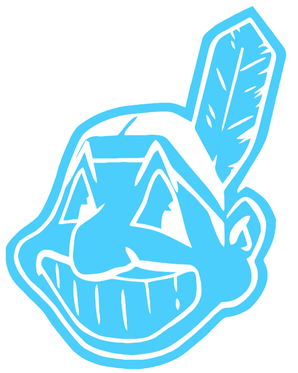 Cleveland Indians Light Blue Fathers Day Team Logo Premium Vinyl Decal PICK SIZE