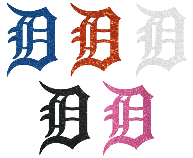 Detroit Tigers METALLIC SPARKLE Team Logo Premium Vinyl Decal PICK COLOR & SIZE