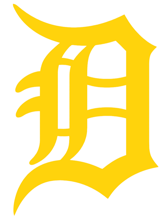 Detroit Tigers Yellow Childhood Cancer Awareness Team Logo Premium Vinyl Decal PICK SIZE