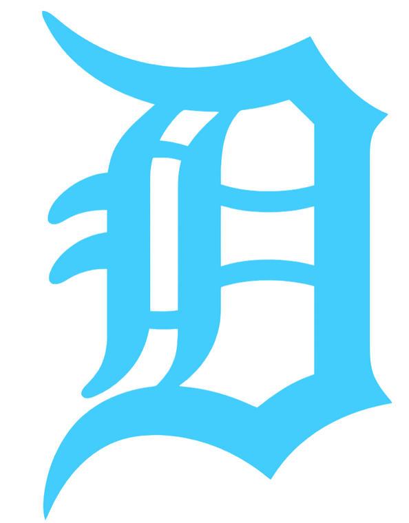 Detroit Tigers Light Blue Fathers Day Team Logo Premium Vinyl Decal PICK SIZE