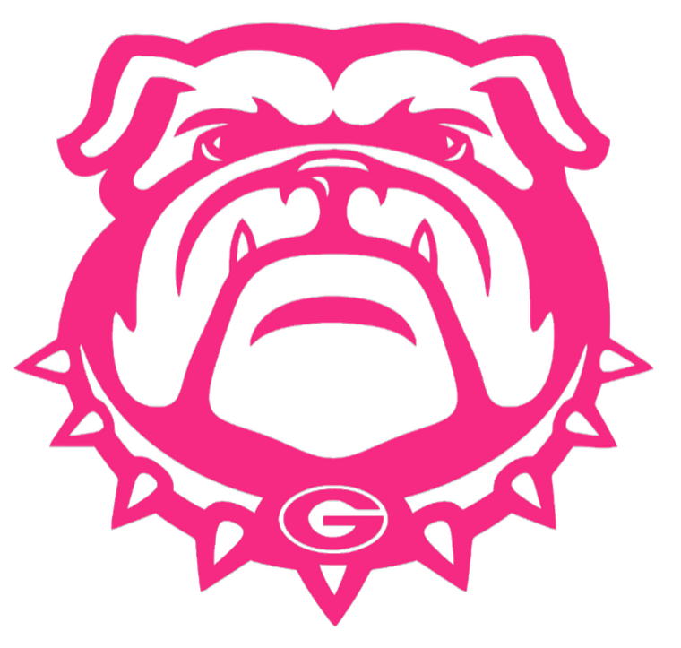 Georgia Bulldogs Hot Pink Mascot Logo Premium Vinyl Decal PICK SIZE