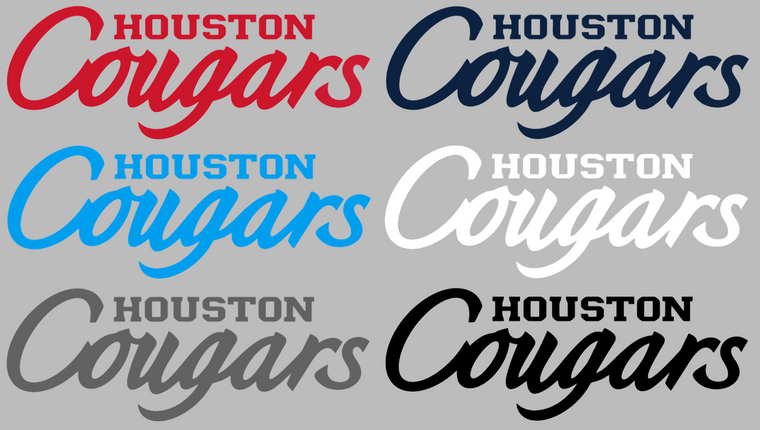 Houston Cougars Script Team Name Logo Premium Vinyl Decal PICK COLOR & SIZE