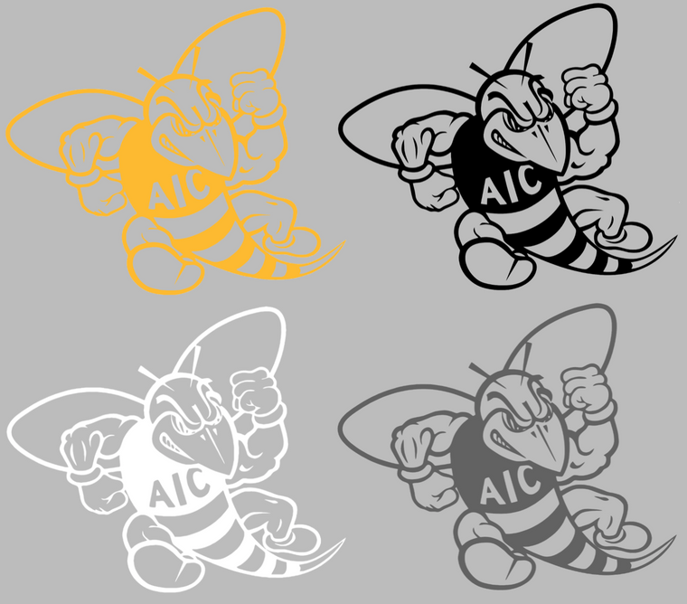 AIC Yellow Jackets Retro Throwback Logo 1 Premium Vinyl Decal PICK COLOR & SIZE