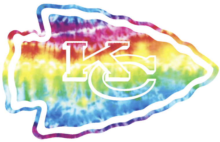 Kansas City Chiefs Crucial Catch Cancer Tie Dye Team Logo Premium Vinyl Decal PICK SIZE