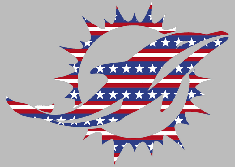 Miami Dolphins Stars & Stripes USA Flag Team Logo Premium Vinyl Decal PICK SIZE
