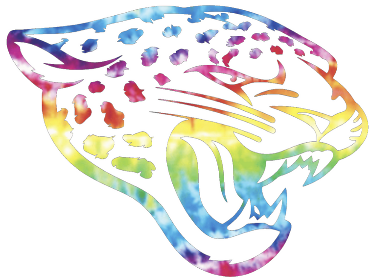 Jacksonville Jaguars Broncos Crucial Catch Cancer Tie Dye Team Logo Premium Vinyl Decal PICK SIZE