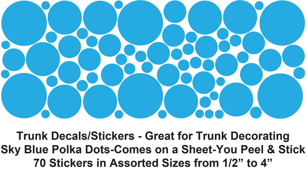 Sky Blue Polka Dot Decals/Stickers