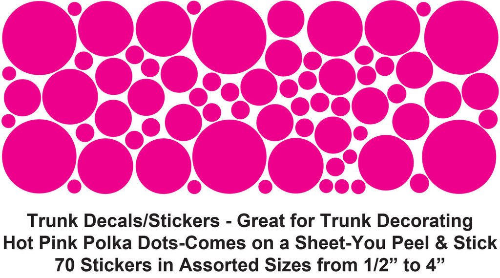 Hot Pink Polka Dot Decals/Stickers