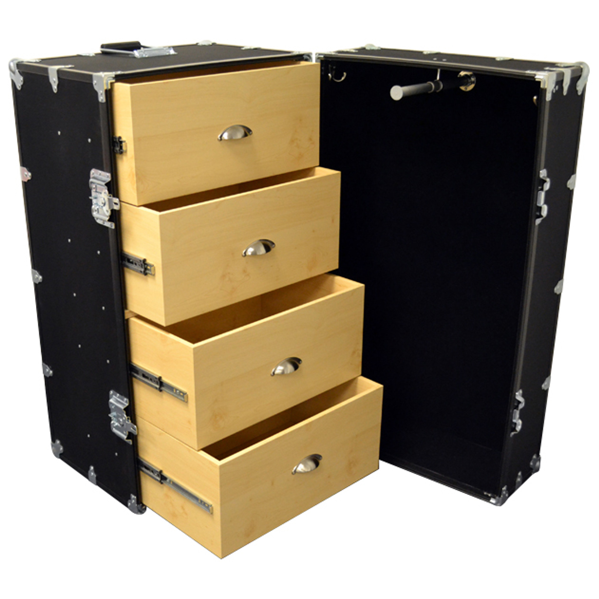 This wardrobe trunk, called a wardrobe, is magnificent for storing