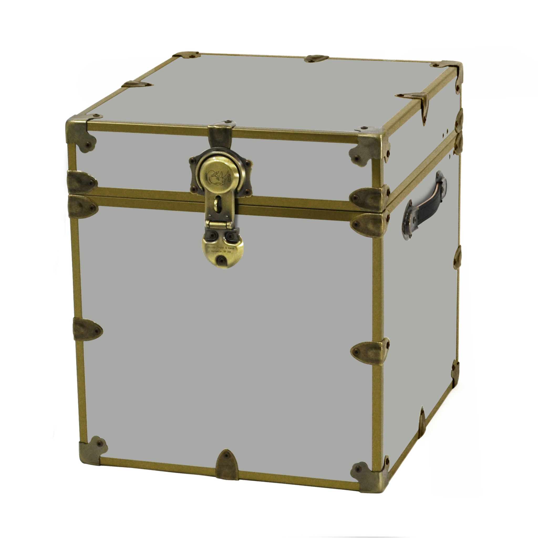 Rhino Cube Sticker Trunk with Brass Hardware - 18 x 18 x 20 - Trunk  Outlet