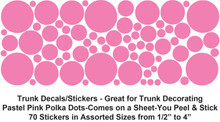 Jumbo Sticker Trunk - 40" x 22" x 20" - Pastel Pink Polka Dot Stickers